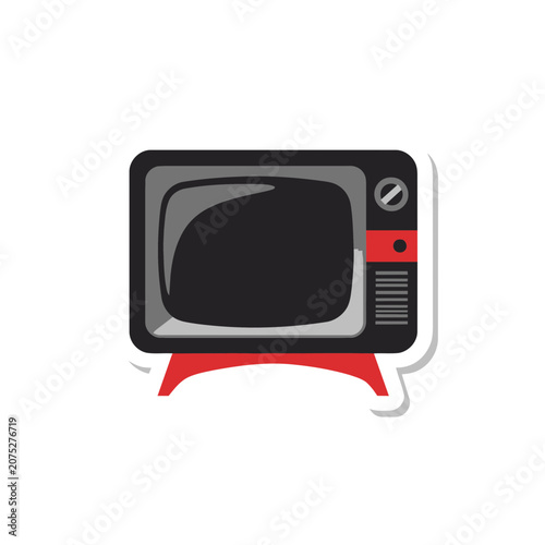Vintage CRT Television Vector Icon