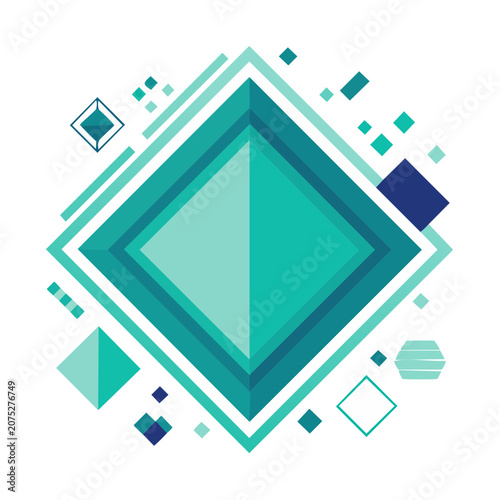 Abstract Geometric Diamond Pattern in Flat Design