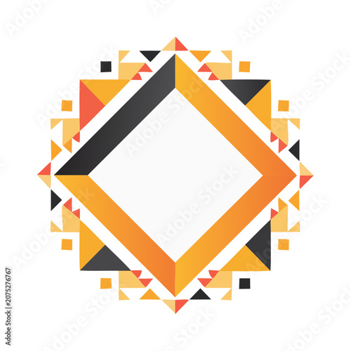 Abstract Geometric Diamond Pattern with Triangles and Squares