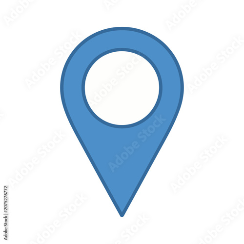 Blue location pin icon on transparent background