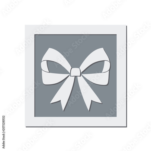White gift bow ribbon vector illustration