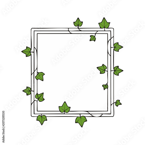 Flat vector illustration of a house with leaf decorations