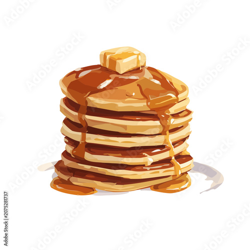 Stack of pancakes with syrup and butter