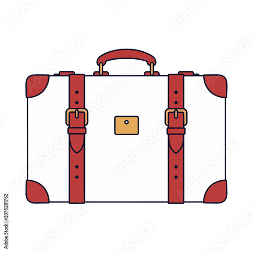 Vintage Suitcase Flat Vector Illustration