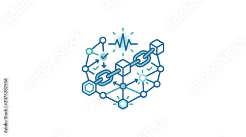 Interconnected Blockchain Network Nodes and Chain Link Ecosystem