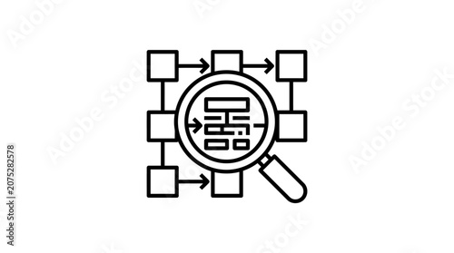 Business Flowchart Analysis and Audit Process Icon