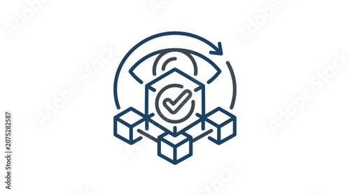 Blockchain Verification and Data Transparency Icon
