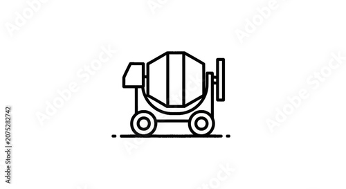 Portable Concrete Mixer Construction Equipment Icon