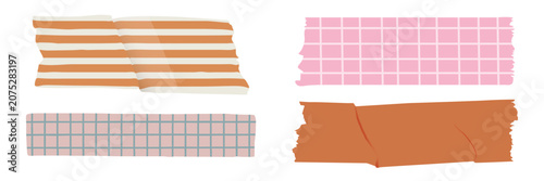 Obraz na płótnie Colorful patterned adhesive tapes vector element set