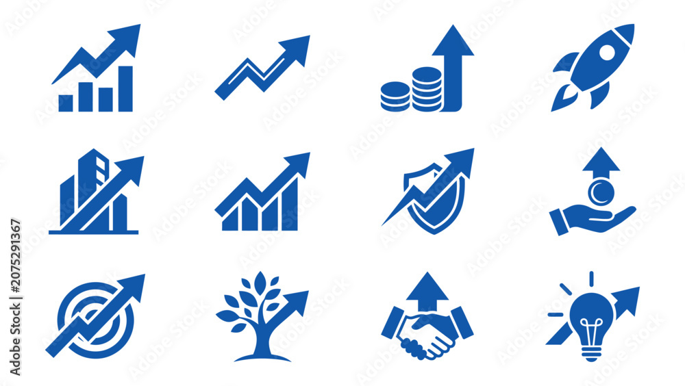 Fototapeta premium Set of Business Growth and Success Icons
