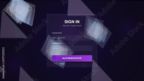 Digital Sign In Animation: Secure Vault Login with Glassmorphism Style