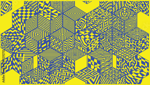 Fotografie Abstract monochrome geometric vector shapes and figures, brutalist and modernist