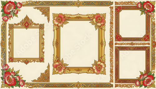 Gold Picture Frames – Ornate Decorative Design Set