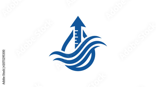 Foto Blue Arrow Wave Business Growth Symbol.