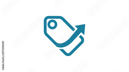 Принти на полотні Blue price tag with arrow icon.