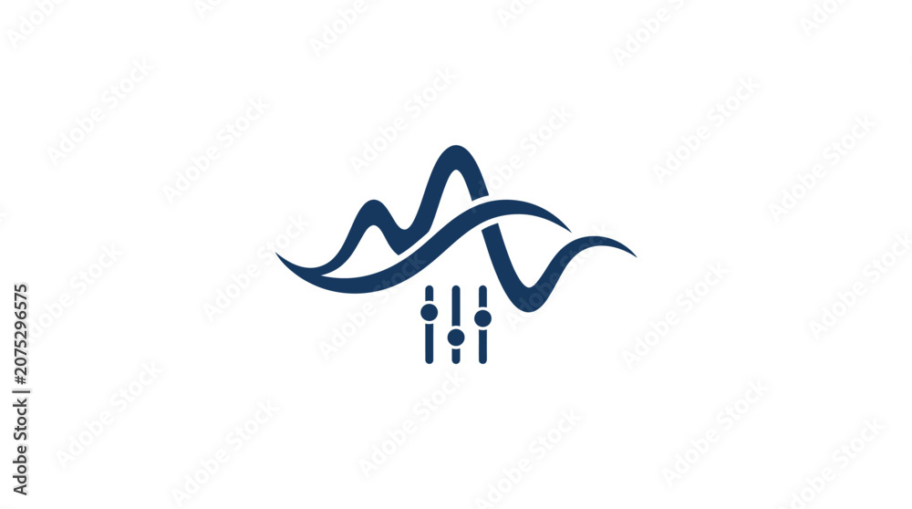 Obraz premium Blue wave graphic design element.