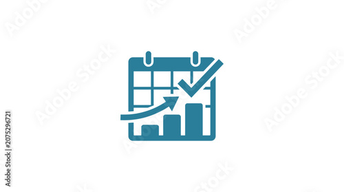 Business calendar with graph and chart.