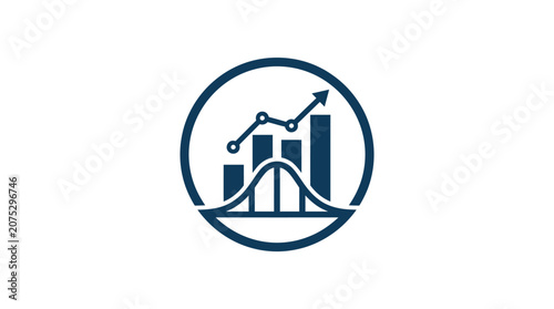 Business Graph Icon with Arrow.