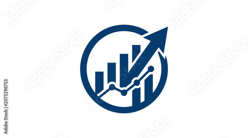 Business Graph Icon with Arrow.