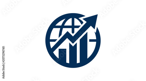 Business Graph Icon with Arrow.