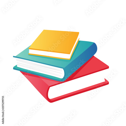 Stack of Colorful Books Vector Illustration