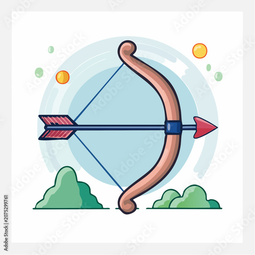Stylized Bow and Arrow Illustration