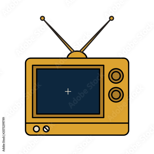 Vintage Television Flat Vector Illustration