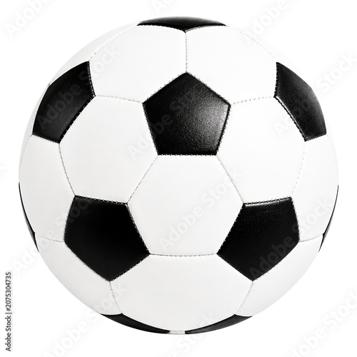 Classic Professional Soccer Ball Isolated on Pure White Background