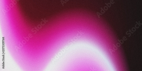 Obraz na plátně Smooth wavy gradient abstract background with grainy noise texture, blended hot pink, pale white, and deep black curved color flow