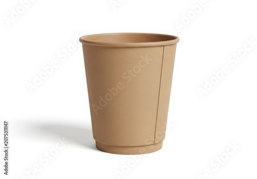 A Brown Paper Cup on a White Background