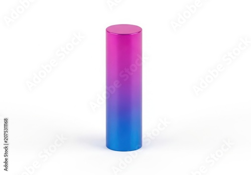 a pink and blue cylinder on a white background