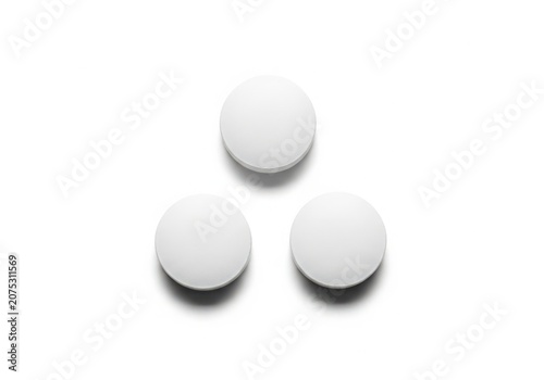 Three White Circular Objects on a White Background