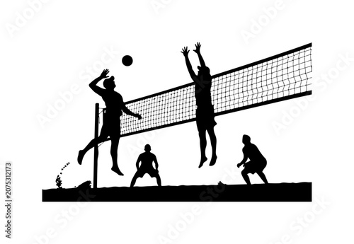 Black silhouette vector illustration of tennis players and sporty people group including woman, man, child and family enjoying sport, fitness, running and summer outdoor fun gym business boy art