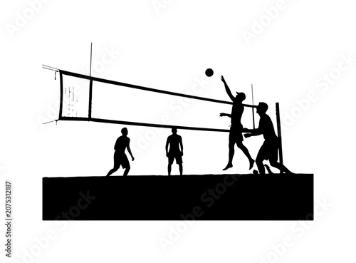 Silhouette vector illustration of diverse people working and enjoying life, construction workers on site and rooftop, families and children at the beach, sunset, love, sport, dance, nature