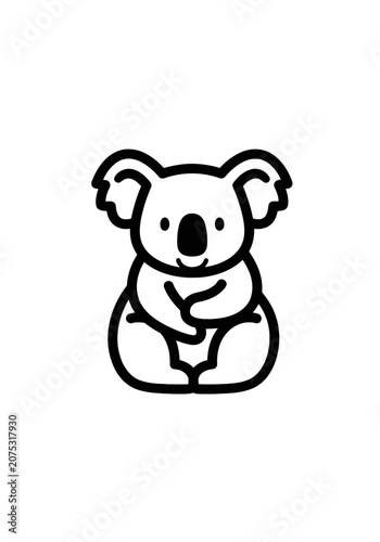 Simple line art koala icon