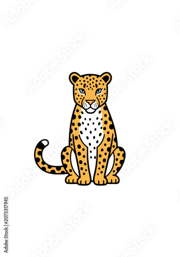Stylized cheetah illustration with black spots