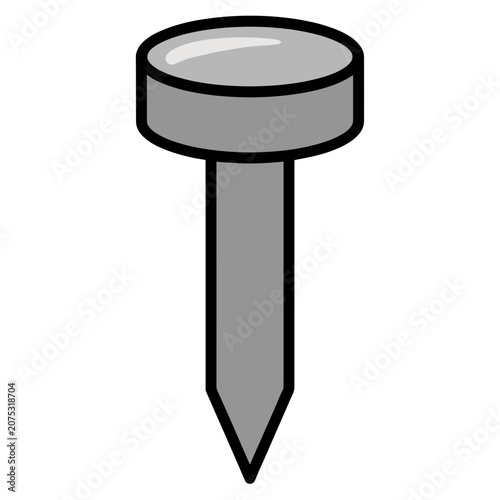 Gray pushpin icon isolated on transparent background