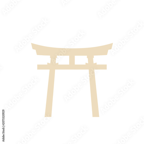 Japanese Torii Gate Icon Vector Illustration, Isolated Transparent Background for Web Design and Spiritual Concept