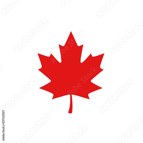 Red Maple Leaf Icon Vector Symbol, Isolated Transparent Background for Canada National Flag Design and Tourism Branding