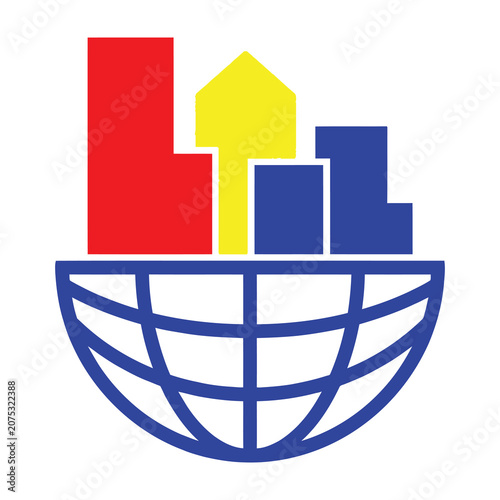 Global Business Growth Statistics Chart Icon