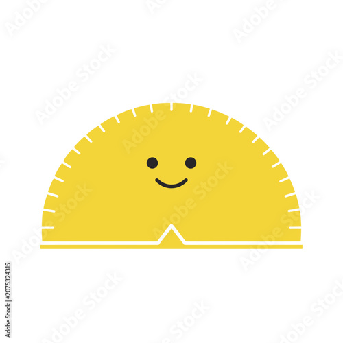 Smiling sun cartoon vector icon