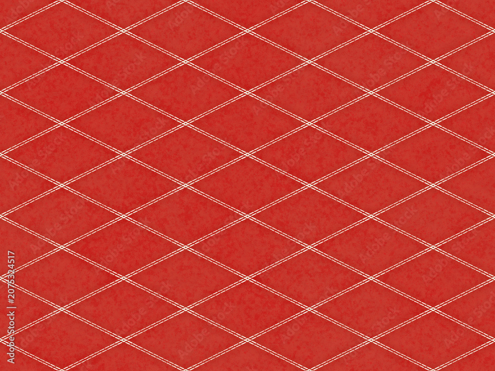 Fototapeta premium Red Quilted Diamond Pattern Seamless Texture Luxury Geometric Background