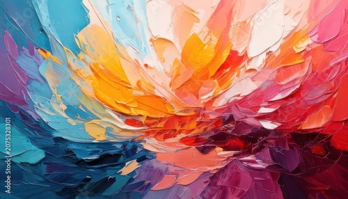 Vibrant Abstract Explosion of Colors and Textures.