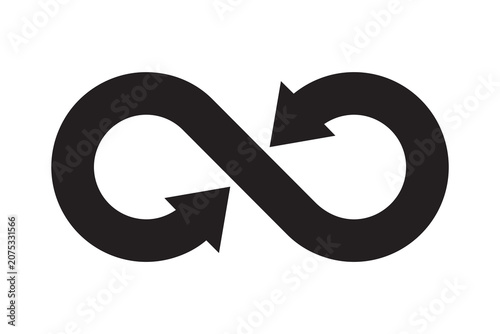 Infinity symbol with circular arrows vector art infinity recycling continuous everlasting sustainable sustainability business minimalist rotation environment management strategy infinite