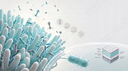 Longevity Science: DNA Double Helix, Telomeres and Mitochondria — Futuristic 3D Medical Illustration