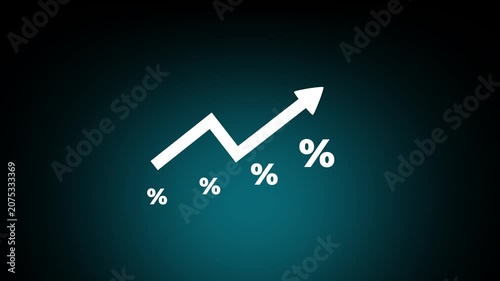inflation Increase product sales growth, market or consumer price index concept shopping cart with food increase with arrow graph, vat, Economist forecast for the United States. recession.4k video
