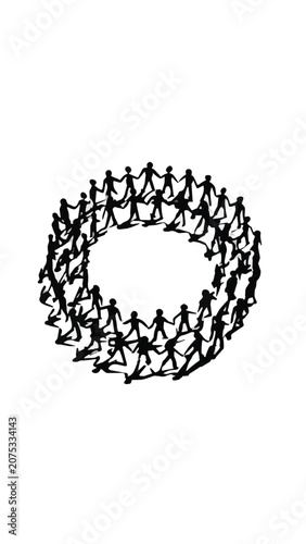 Diverse Group of People Holding Hands in Circle for Unity and Collaboration.