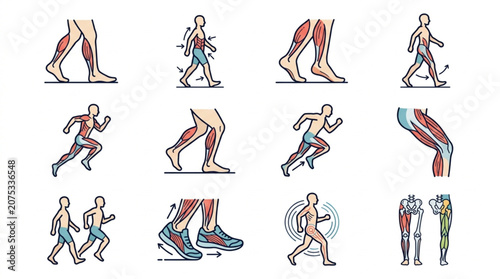 Human Anatomy Muscle Movement Illustrations.