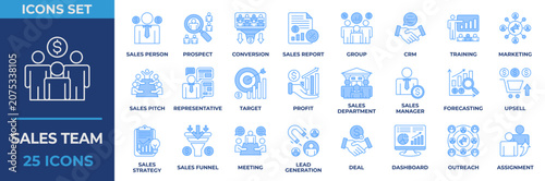 Foto Sales Team Icon Collection Set