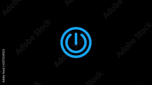 Abstract glowing blue infinity symbol on dark background motion loop seamless pattern